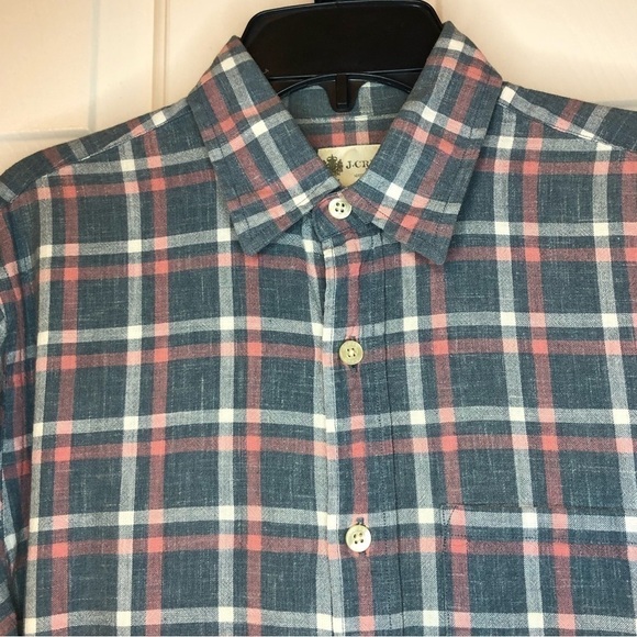 J Crew Factory Mens Plaid Button Down Shirt Blue Pink White Size XS - Picture 5 of 9
